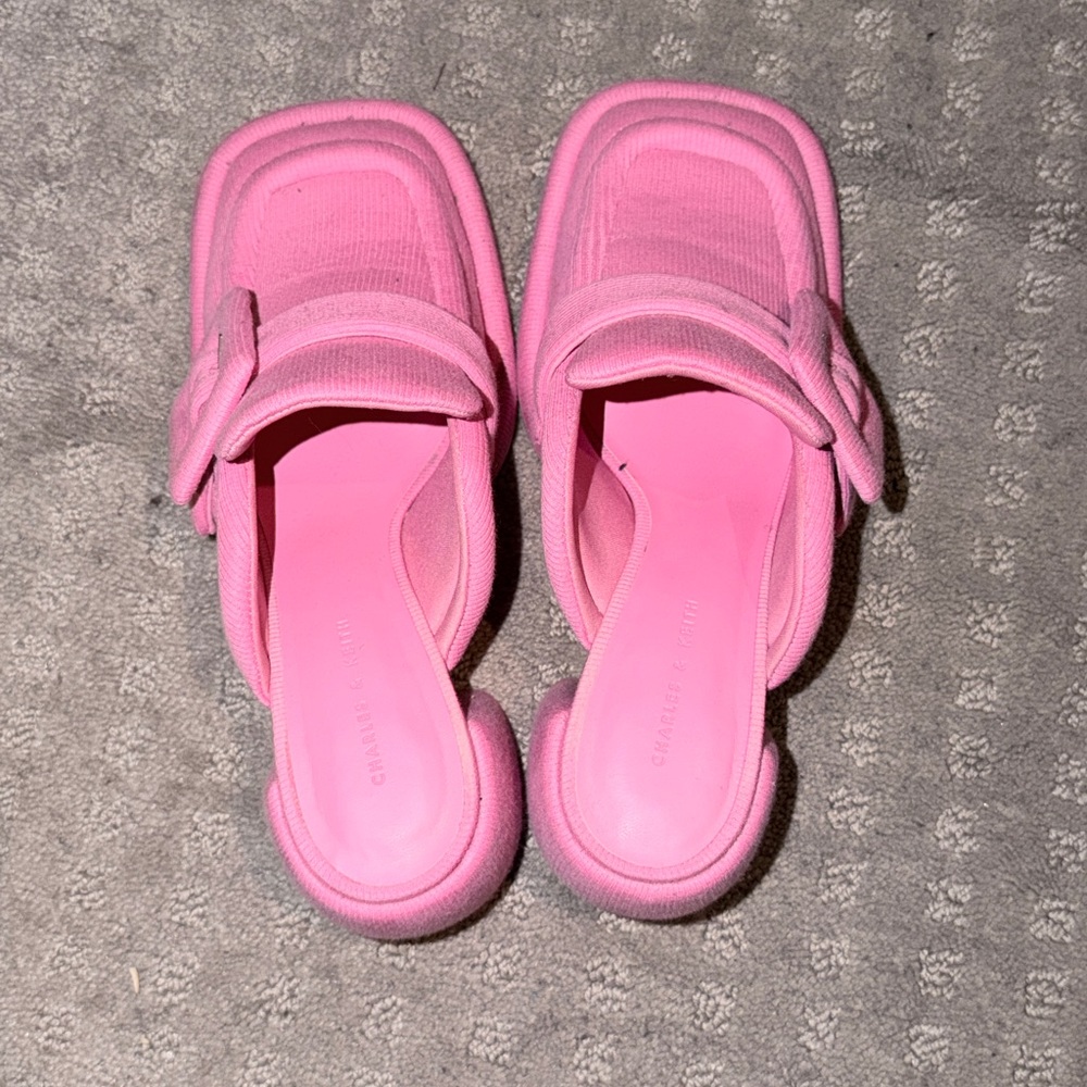 Sinead Woven Buckled Loafer Mules - Pink - Picture 6 of 7